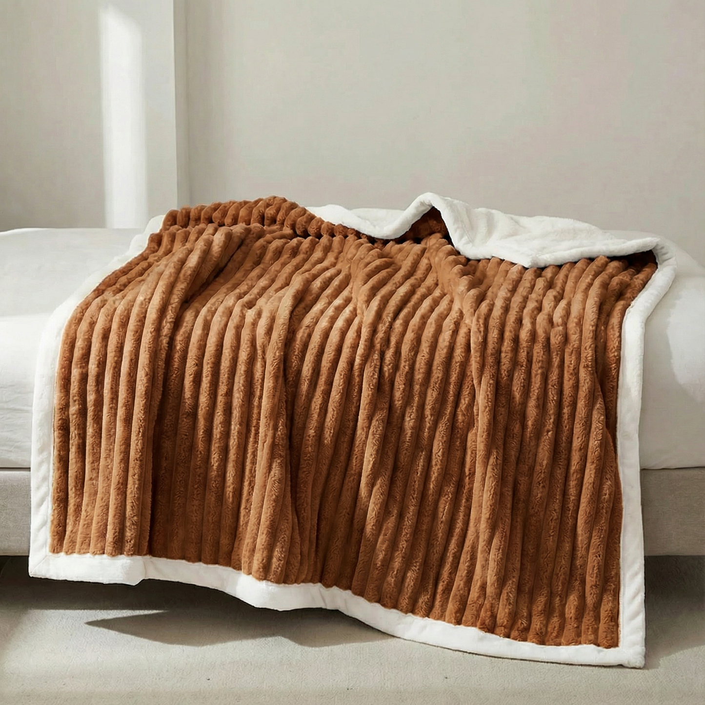 Weighted Fleece Throw Blanket with Sherpa Lining