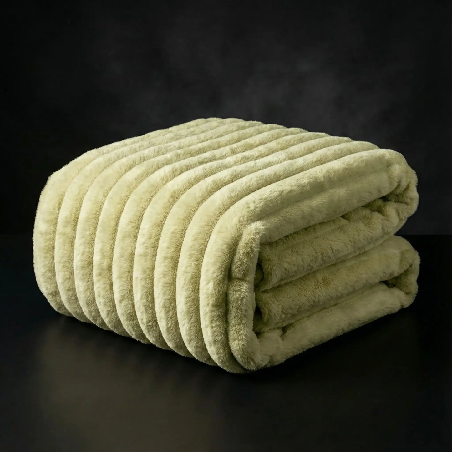 Plush-Faux Striped Fleece Winter Blanket