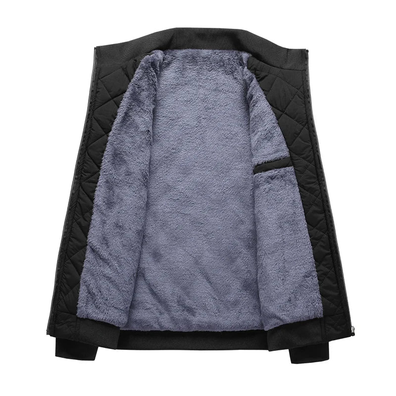 Men’s Fleece Lined Quilted Bomber Jacket Yuaza