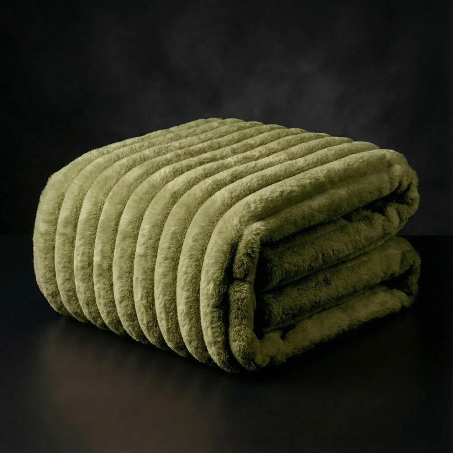 Plush-Faux Striped Fleece Winter Blanket