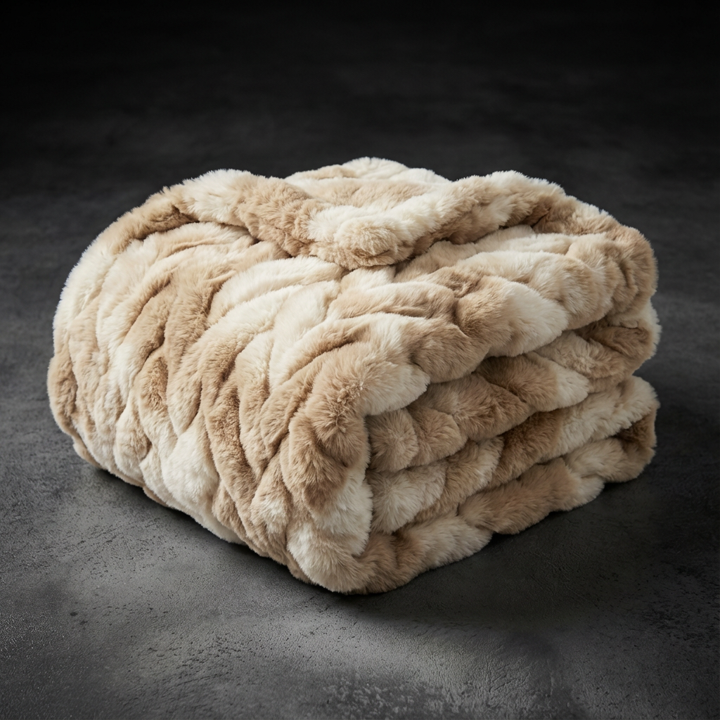 Faux Fur Plush Cozy Blanket for Sofa and Bed Yuaza