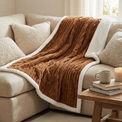 Weighted Fleece Throw Blanket with Sherpa Lining