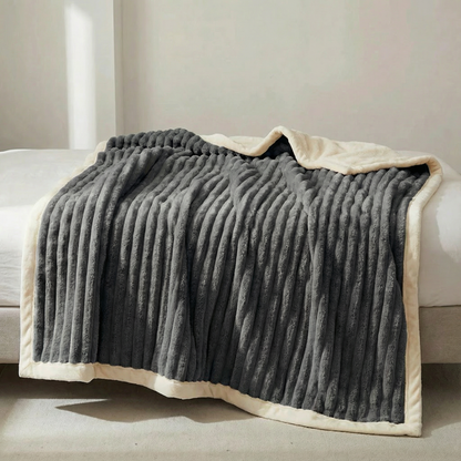 Weighted Fleece Throw Blanket with Sherpa Lining
